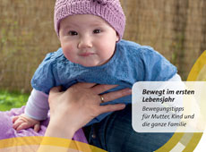 Titelseite der Broschuere mit Bild von einem Baby